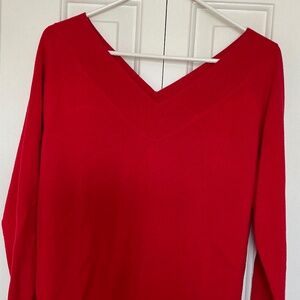 Sexy Red Passion Double V CAbi women’s pullover sweater size M